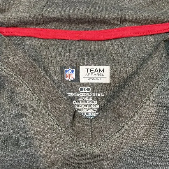 NWT Houston Texans NFL Apparel Raw Hem Hoodie Gray Sweatshirt Women’s Plus 3X - Picture 8 of 11